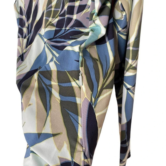 Hang Ten Rash Guard Sun Shirt SPF 50 Size Small With Zipper Pocket Palm Print - Picture 4 of 8